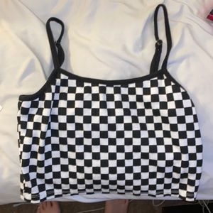 Cropped checkered tank top